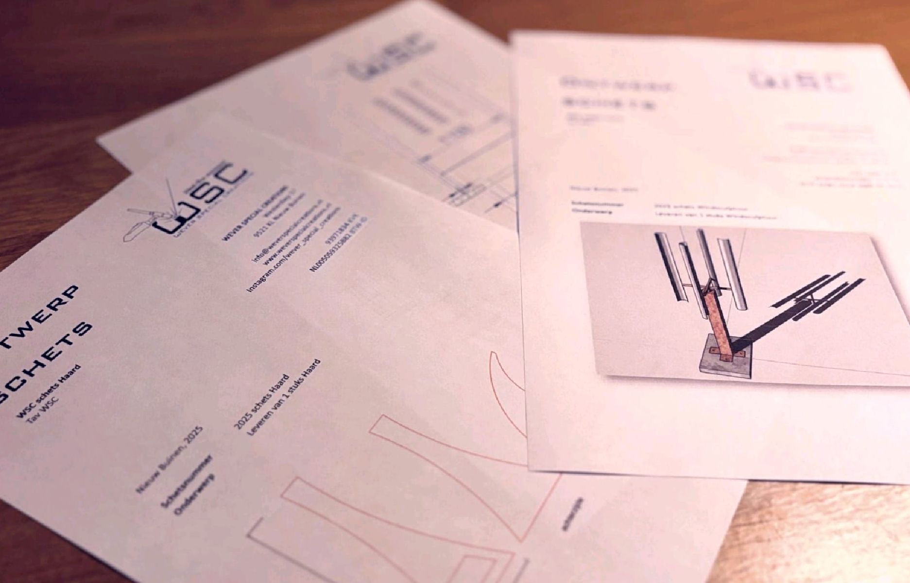 Windsculptuur in atelier